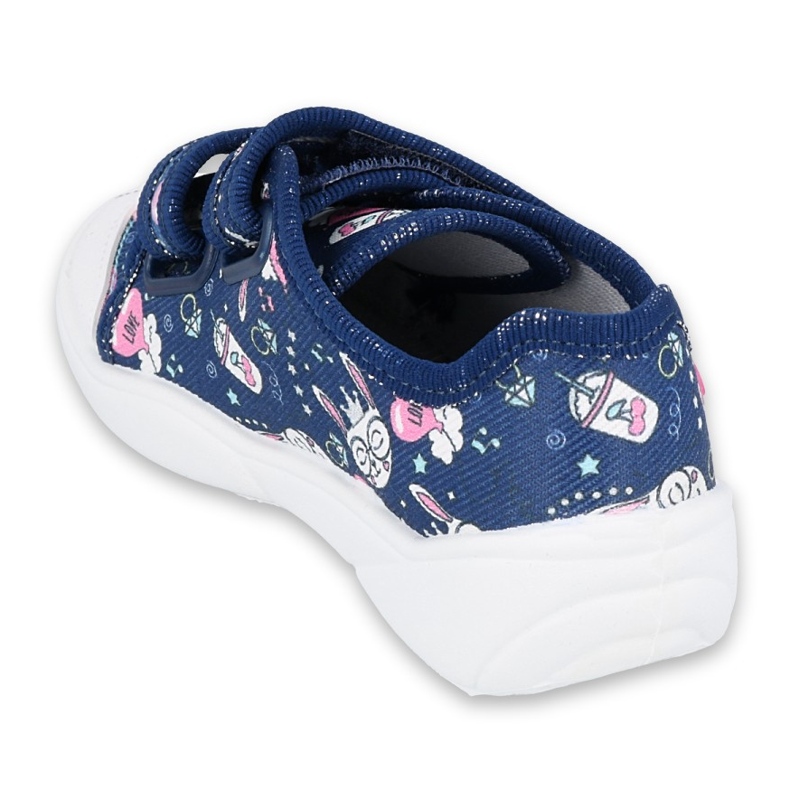 Befado Kinderschuhe 907P127 navy blau rosa 2