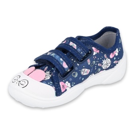 Befado Kinderschuhe 907P127 navy blau rosa 1