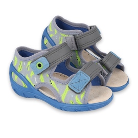 Befado Kinderschuhe PU 065P159 blau grau mehrfarbig grün 1