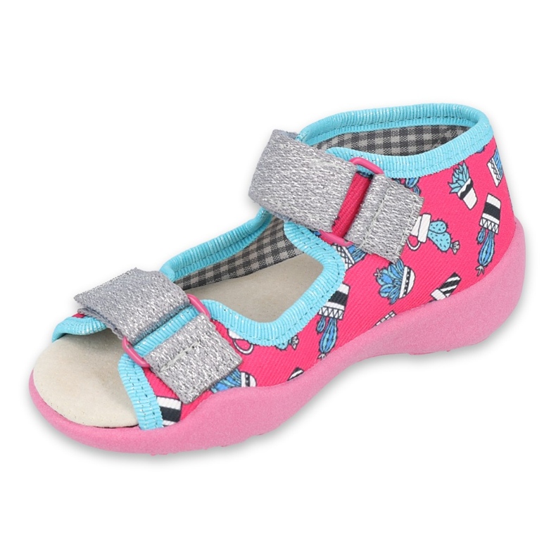 Befado gelbe Kinderschuhe 342P026 blau rosa silber- 1
