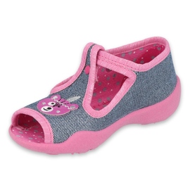 Befado Kinderschuhe 213P125 navy blau rosa 1