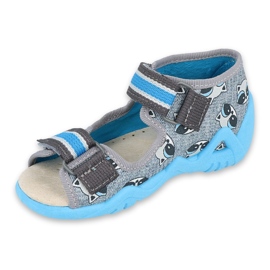 Befado gelbe Kinderschuhe 350P022 blau grau 1