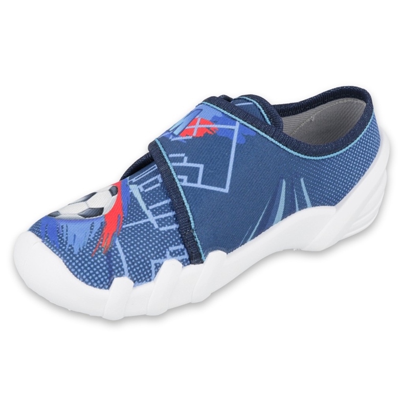 Befado Kinderruhschuhe mit Fußballanwendung 273x318 blau 1