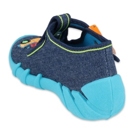 Befado Kinderschuhe 110P408 marineblau blau grün gelb 2