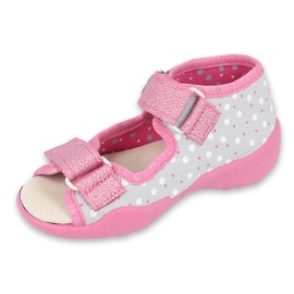 Befado gelbe Kinderschuhe 342P018 rosa grau 1