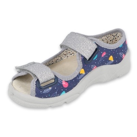Befado Kinderschuhe 869X144 marineblau rosa grau 1