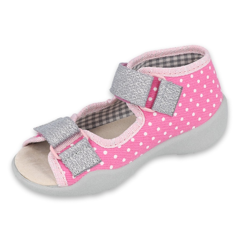 Befado gelbe Kinderschuhe 342P024 rosa grau 1