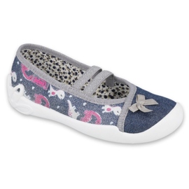 Befado Kinderschuhe 116X279 marineblau rosa silber grau 2