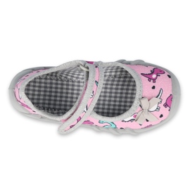 Befado Kinderschuhe 109P205 rosa silber- grau 1