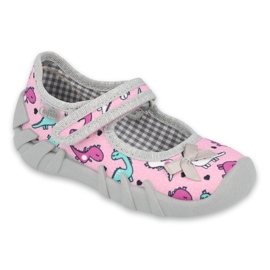 Befado Kinderschuhe 109P205 rosa silber- grau 2