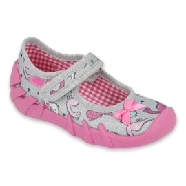 Befado Kinderschuhe 109P204 rosa silber- grau 2