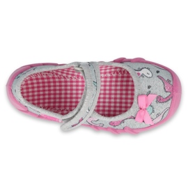 Befado Kinderschuhe 109P204 rosa silber- grau 1