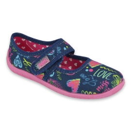 Befado Kinderschuhe 945X431 navy blau rosa 1