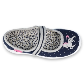 Befado Kinderschuhe 114X414 navy blau silber- grau 1
