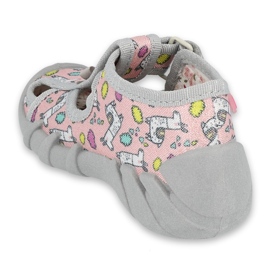 Befado Kinderschuhe 190P099 rosa grau 2