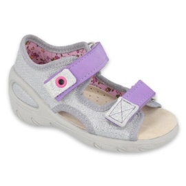 Befado Kinderschuhe 065X144 lila grau 1