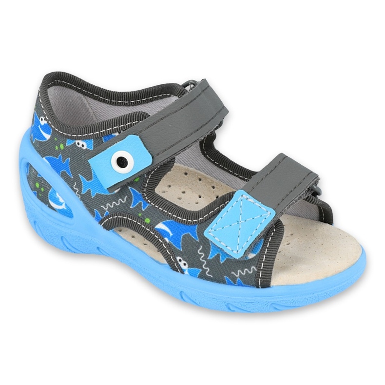 Befado Kinderschuhe PU 065P128 blau grau 1