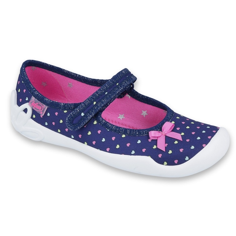 Befado Kinderschuhe 114Y372 marineblau rosa 1