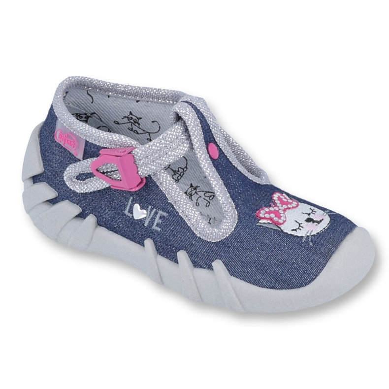 Befado Kinderschuhe 110P361 navy blau rosa mehrfarbig 2