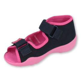 Befado Kinderschuhe 242P056 marineblau rosa 1