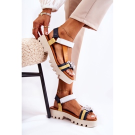 Ledersandalen mit Klettverschluss Maciejka L5009-02 Marineblau-Weiß navy blau 2