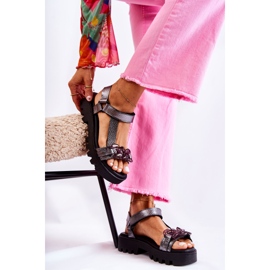 Ledersandalen mit Klettverschluss Maciejka L5009-41 Dunkelsilber silber- 1