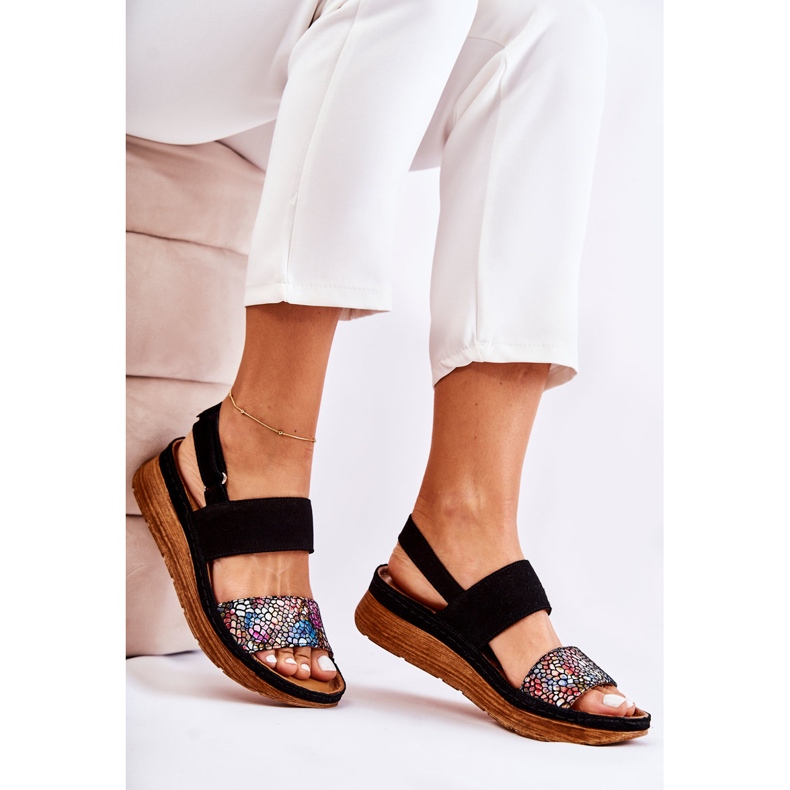 Leder Damen Sandalen Maciejka 04142-20 Schwarz mehrfarbig 2