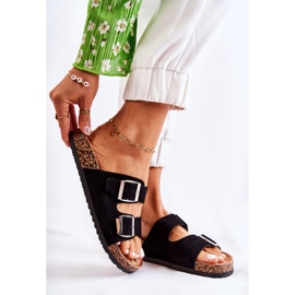 FB1 Schwarze Slip-On-Hausschuhe für Damen Misandei 1