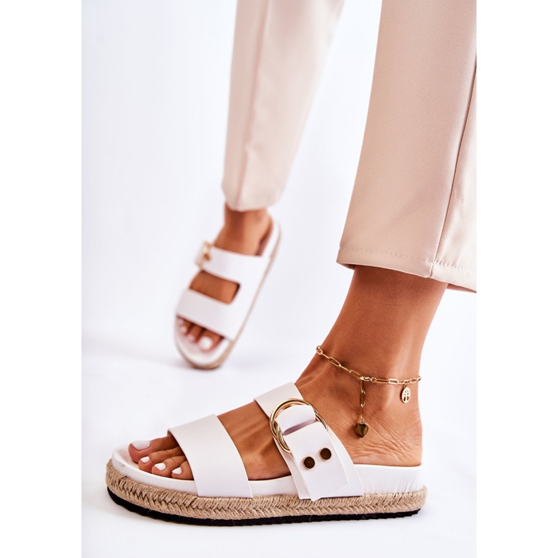 FB1 Modische weiße Penelope-Hausschuhe für Damen 2