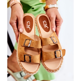 PG1 Klassische Wildleder Damenhausschuhe Camel Casilda braun 2