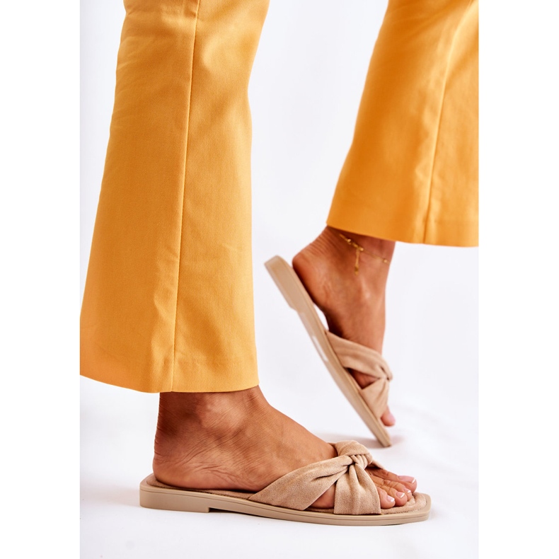 PG1 Damen Modische Wildleder Beige Lorrie Hausschuhe 2