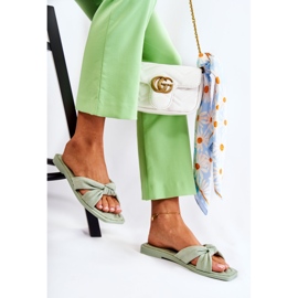 Modische Wildleder-Grün-Lorrie-Hausschuhe für Damen 2