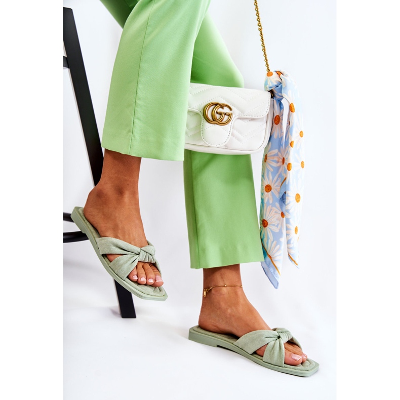 Modische Wildleder-Grün-Lorrie-Hausschuhe für Damen 2