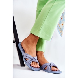 PG1 Modische Wildlederhausschuhe für Damen Blau Lorrie 2