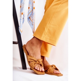 PG1 Modische Wildlederhausschuhe für Damen Camel Lorrie braun gelb 1