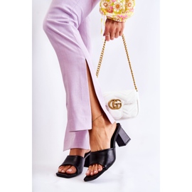 PG1 Klassische Lederpantoffeln auf Absatz Schwarz Talena 2