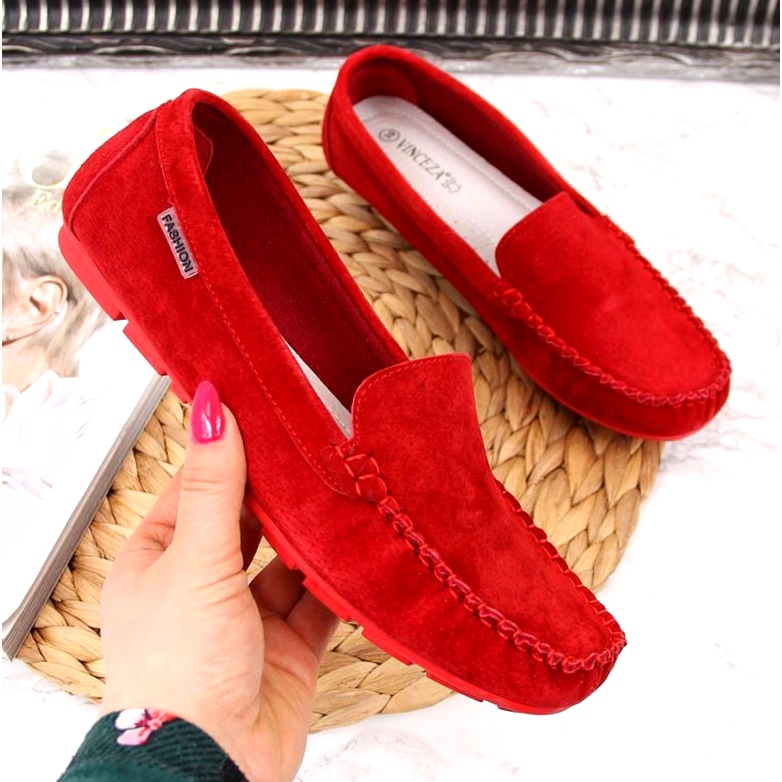 Rote Leder-Slipper aus Vinceza 1