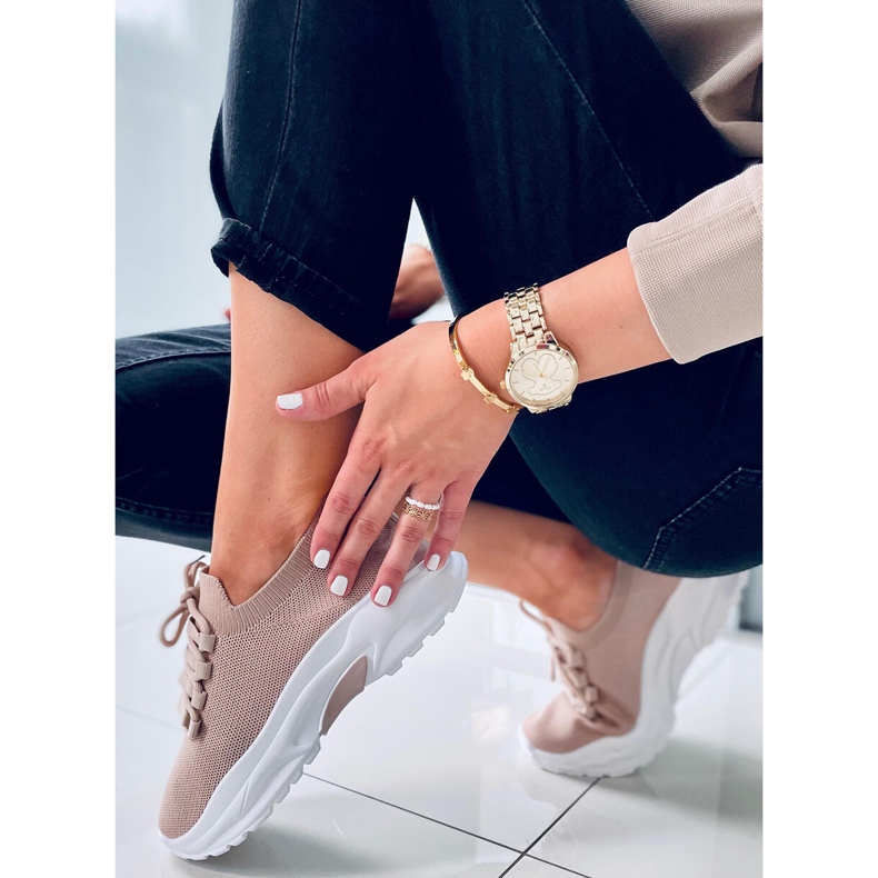 Wendy Khaki-Sockenturnschuhe beige 2