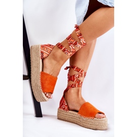 FB2 Wildleder Orange Keilsandalen Livia 2