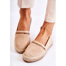 S.Barski Klassische beige Slip-on-Espadrilles für Damen Cersei 1