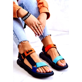 Sportliche Damensandale Lee Cooper LCW-22-34-0953L Mehrfarbig navy blau orange 3