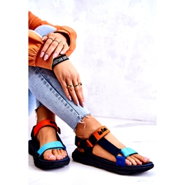 Sportliche Damensandale Lee Cooper LCW-22-34-0953L Mehrfarbig navy blau orange 4