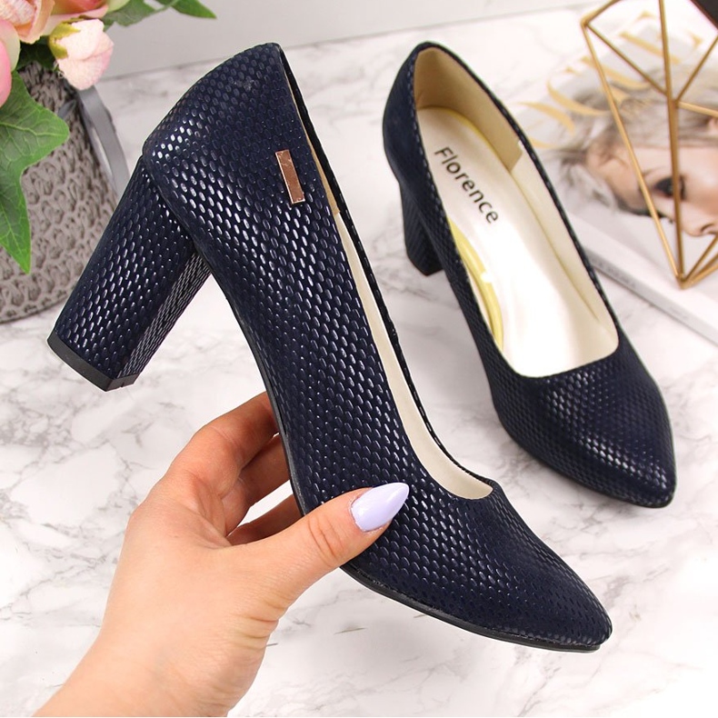 Pumps auf der Säule marineblau Monique 866 navy blau 1
