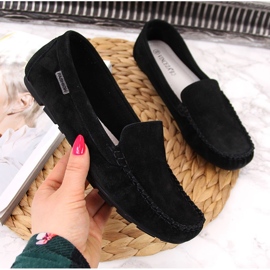 Damen-Slipper aus schwarzem Leder Vinceza 2