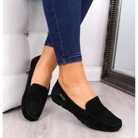 Damen-Slipper aus schwarzem Leder Vinceza 1