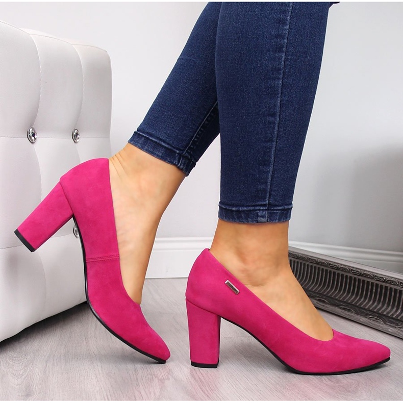Pumps auf der post wildleder fuchsia Monique rosa 1