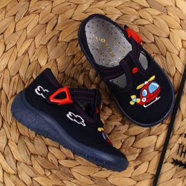 Hausschuhe für Jungen für den Kindergarten marineblau Nazo 2