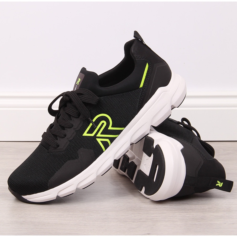 Rieker 07802-01 schwarze Mesh Herren Sportschuhe 1