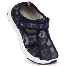 Turnschuhe für Jungen mit durchbrochenem Atletico-Camouflage-Klettverschluss marineblau blau 1