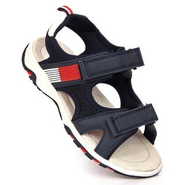 Marineblaue Sandalen mit Klettverschluss von American Club für Jungen 1